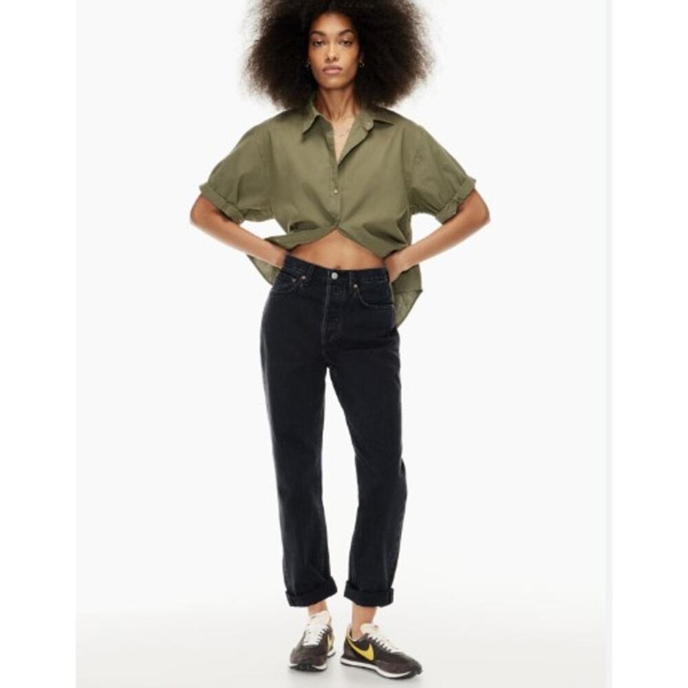Aritzia Denim Forum The Boyfriend High Rise Loose 28l Size 30 Black Wash